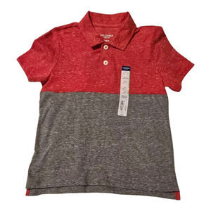 NWT Arizona Jean Co Kid Short Sleeve Polo Red Block XS